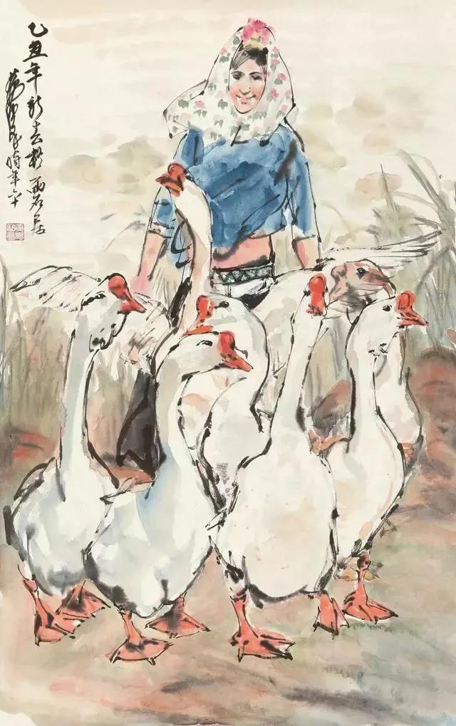 水中花白鹅，诗画溢欢歌：“白鹅”诗词20首，国画白鹅46幅