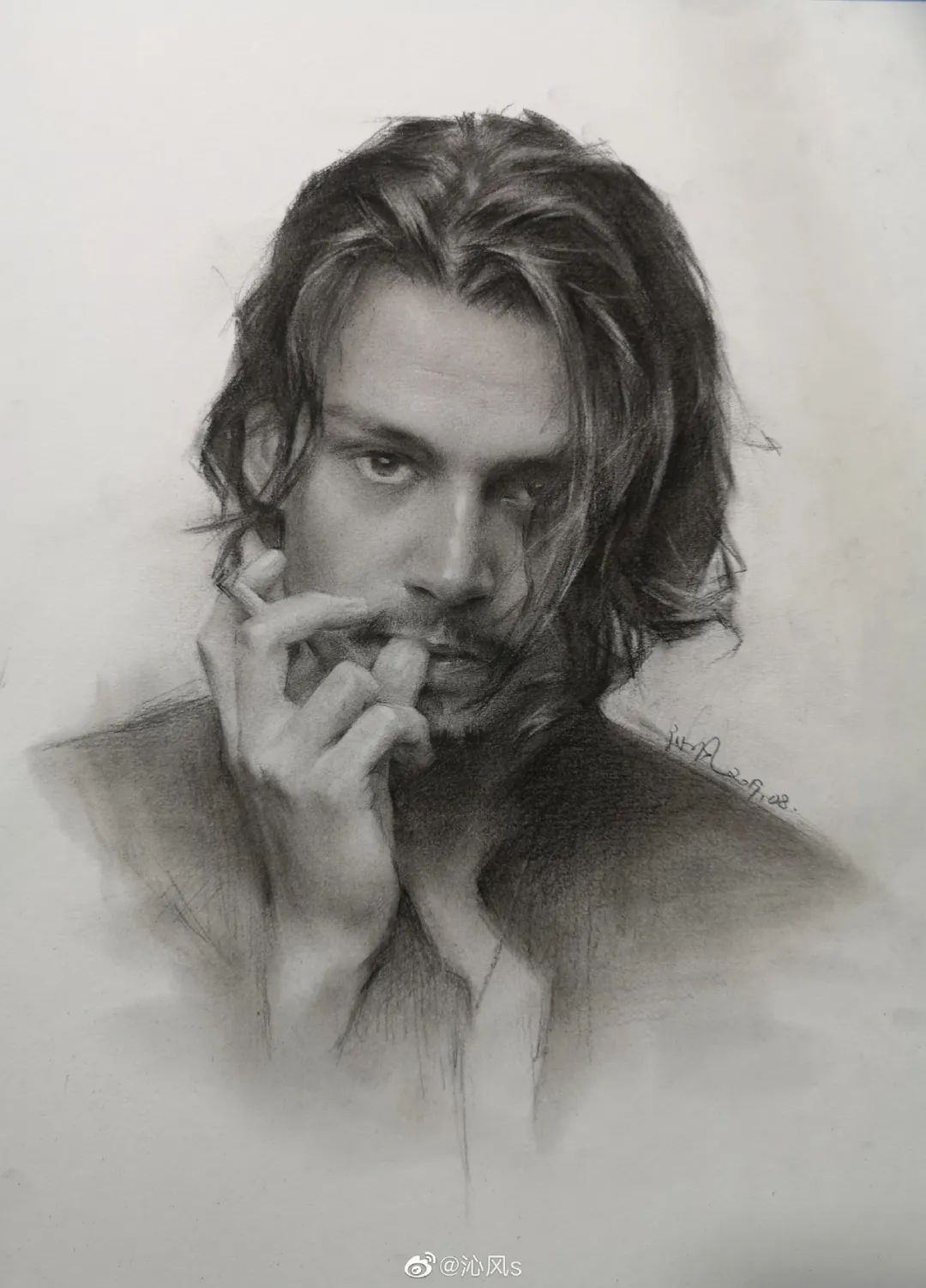 画皮画骨难画魂，她用木炭把明星画活了，王一博鞠婧祎眼神看醉了