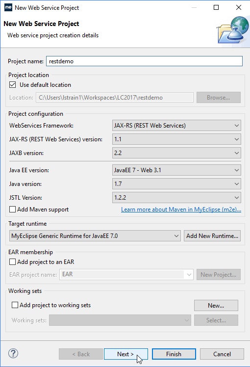 Java IDE MyEclipse 使用教程：创建一个新的 REST Web 服务