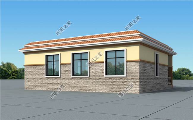 5款平屋顶一层别墅设计，这样的平房建出来看谁说土