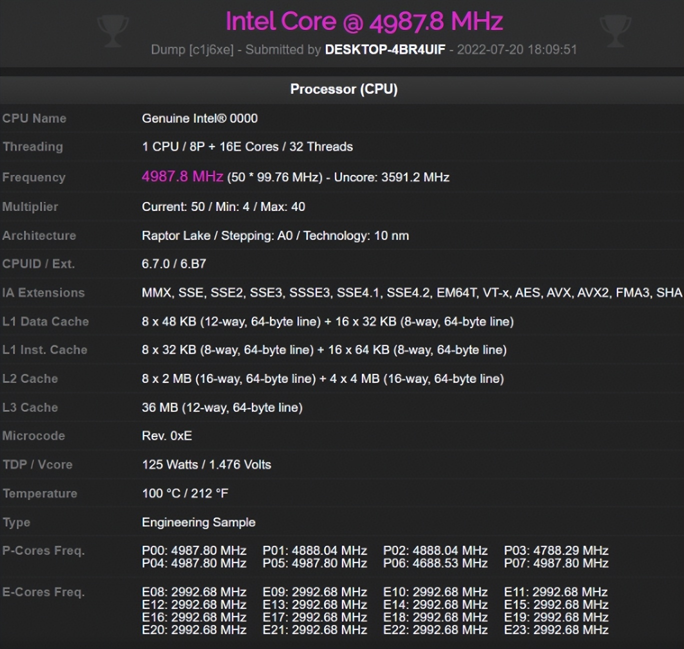 单核跑分霸榜！英特尔酷睿i9-13900K处理器曝光