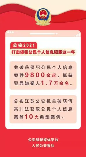 “净网2021” | 公安部公布打击侵犯公民个人信息犯罪十大典型案例