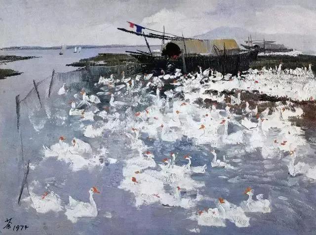 水中花白鹅，诗画溢欢歌：“白鹅”诗词20首，国画白鹅46幅