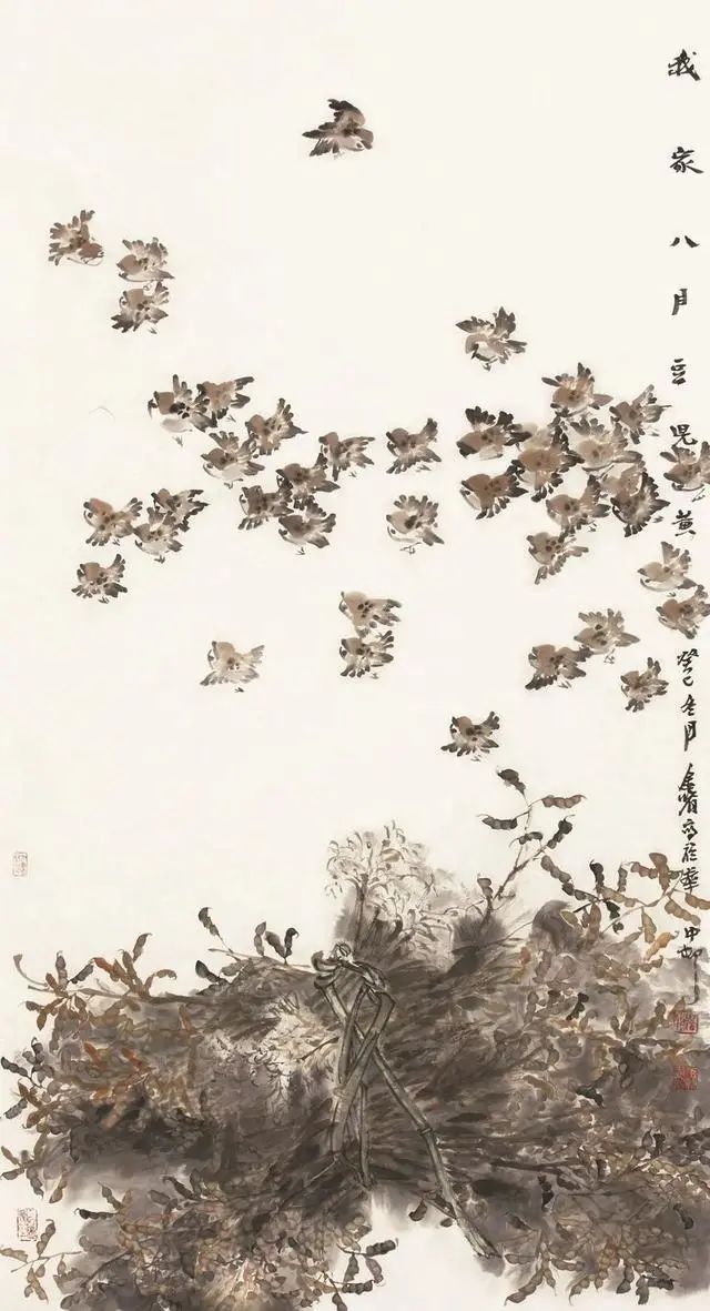 意境清远，笔墨雅洁的花鸟画