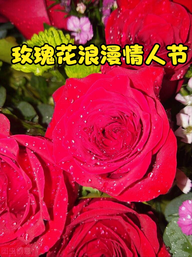 一花一喜庆,花开浪漫情人节,玫瑰真情送最爱,爱恋相思到永远