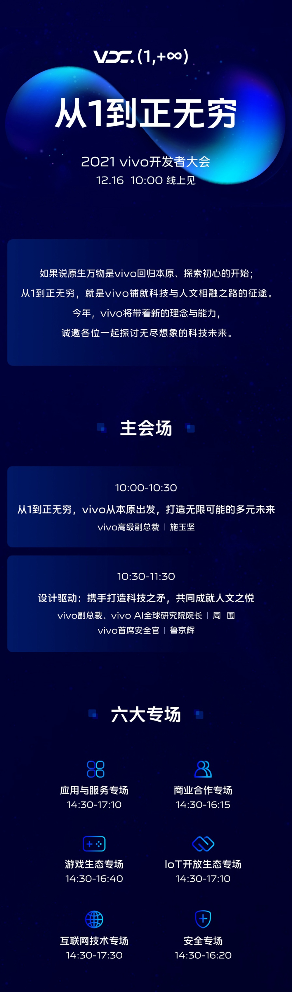 从1到正无穷 2021 vivo开发者大会将于12月16日召开