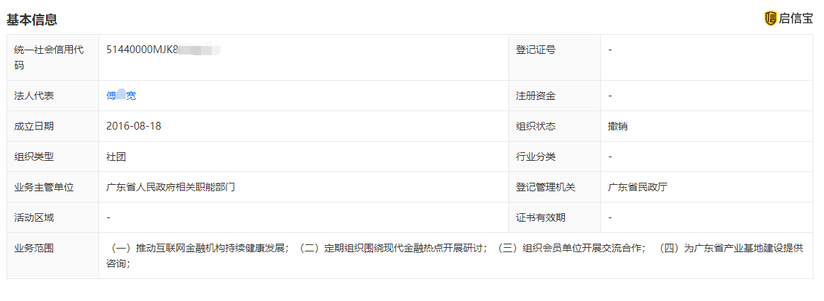 撤销登记广东互联网金融发展促进会不按规年检报送工作报告被罚