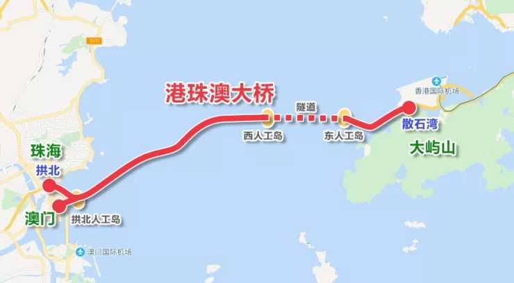 港珠澳大桥是一座连接 香港,珠海和澳门的桥隧工程,东起香港国际机场