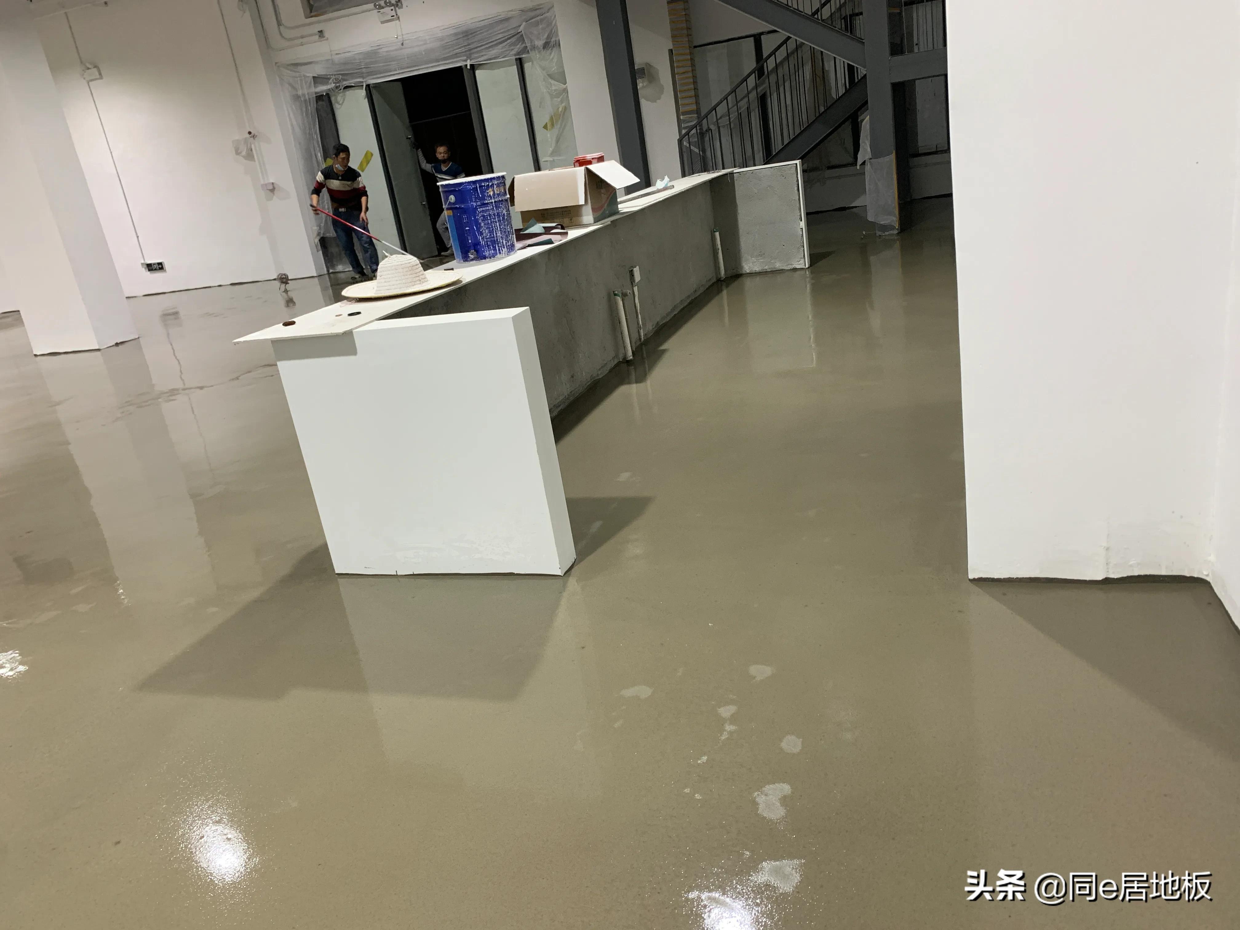 游戏公司办公室地面水泥自流平找平工程案例