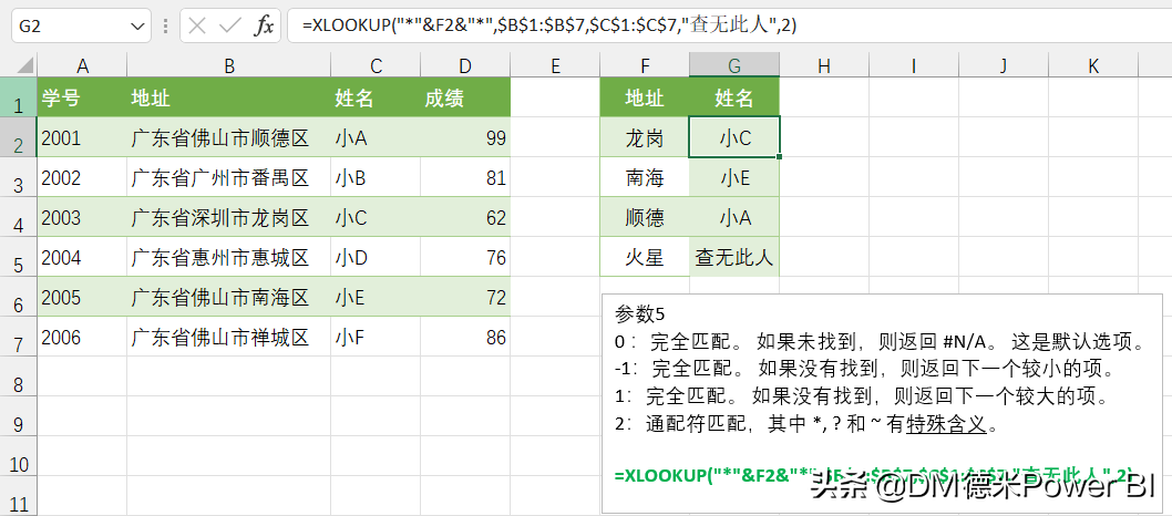 万能查询-XLOOKUP函数