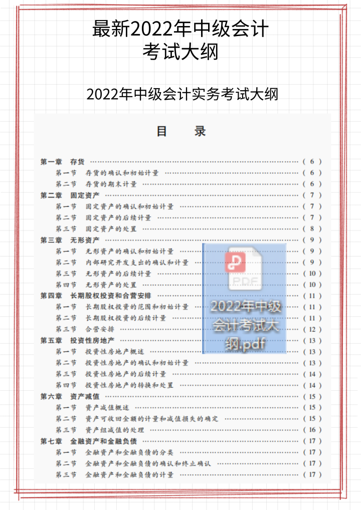 变化大！22中级会计考试大纲已出！附中级会计3科新教材变动整理