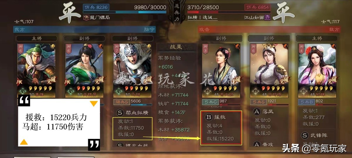 三国志战略版：B级战法恢复15520兵力，效果直追草船借箭