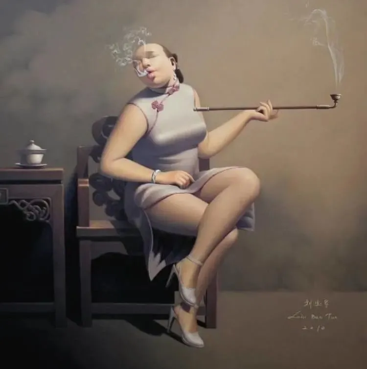 传统文化的古典美他一直用西方的油画技法在他开始创作的这些年的时