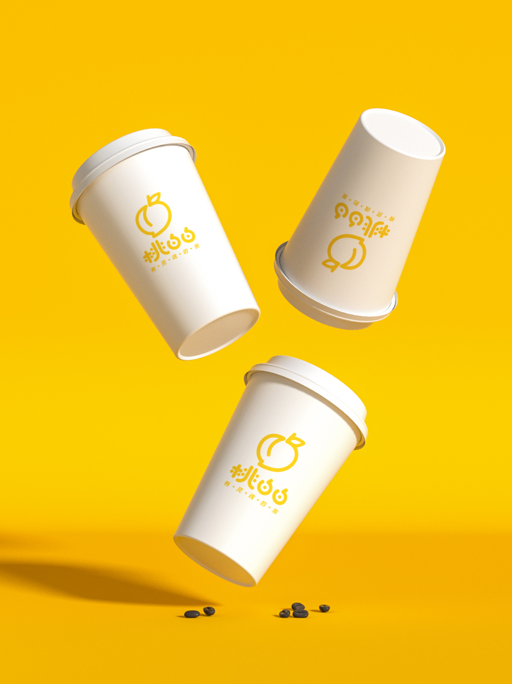 正本设计｜桃白白 网红茶饮品牌LOGO设计