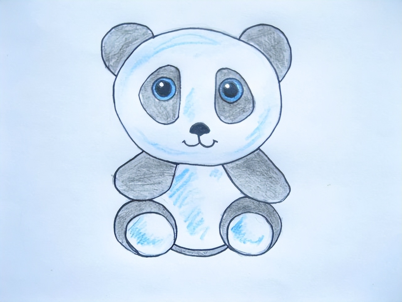 简单素描图片卡通动物(素描熊猫的图画) - 赤虎壹号