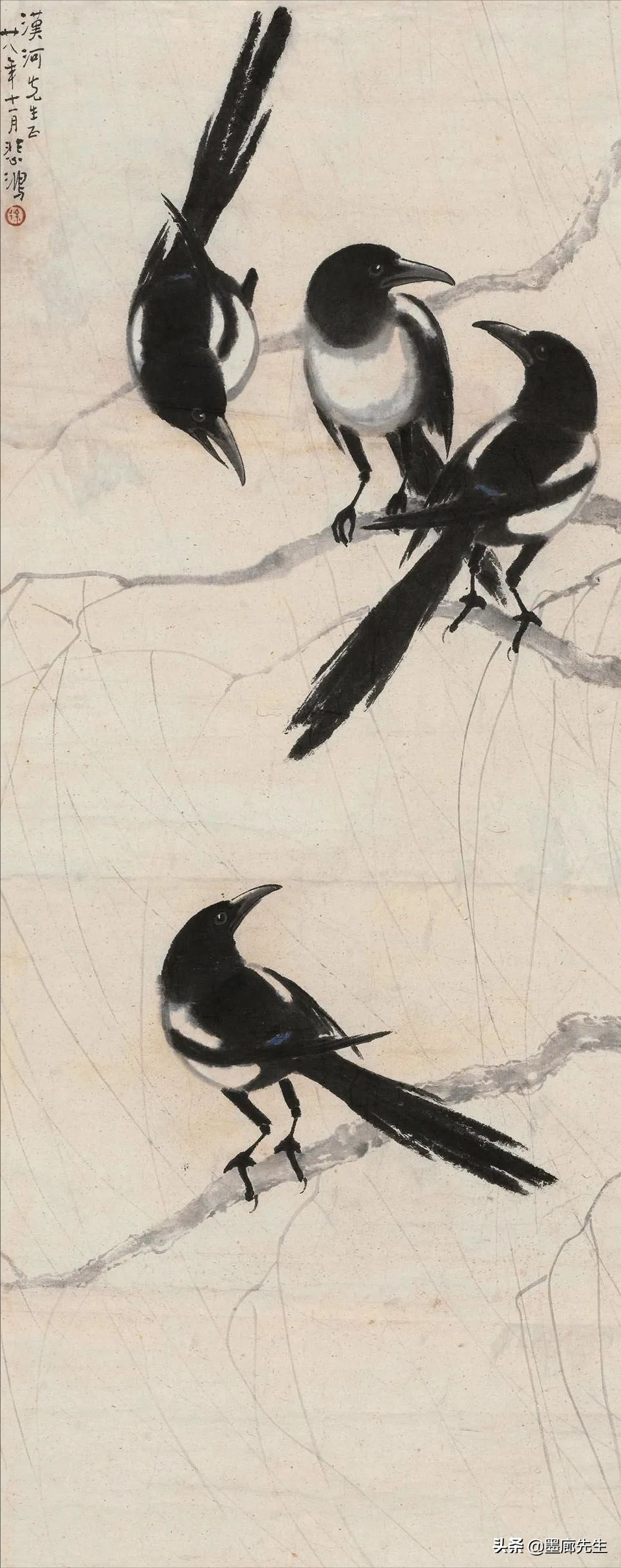 徐悲鸿,齐白石,刘奎龄,张大千等人画喜鹊谁更胜一筹