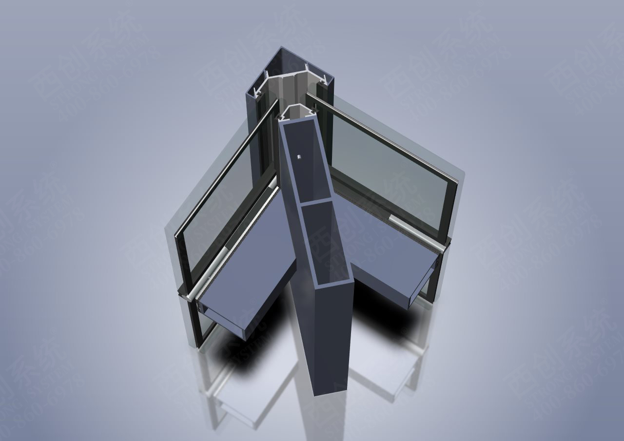 多截面精制钢型材幕墙系统90度阳角转接方法 - 西创系统(图18)