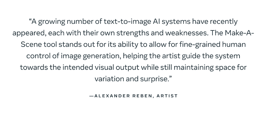 #AI前沿# Meta宣布推出Make-A-Scene图像生成系统