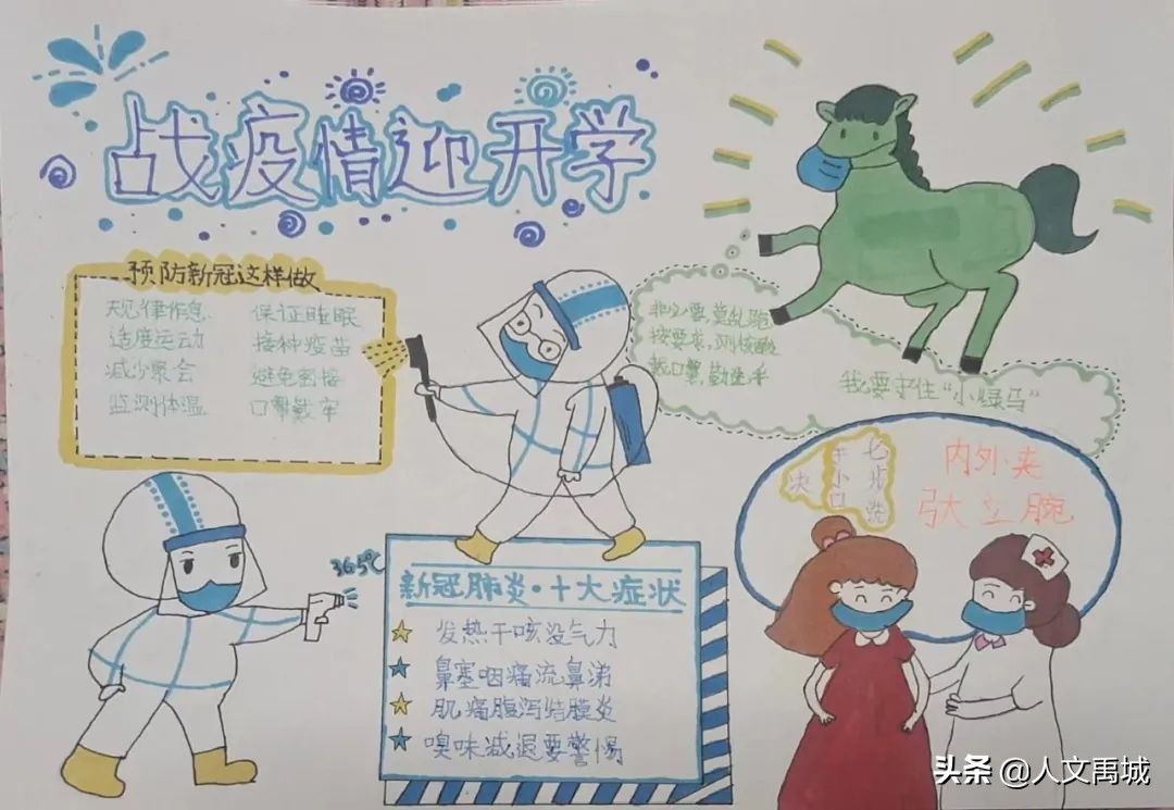 禹城市新湖小学抗疫美术作品