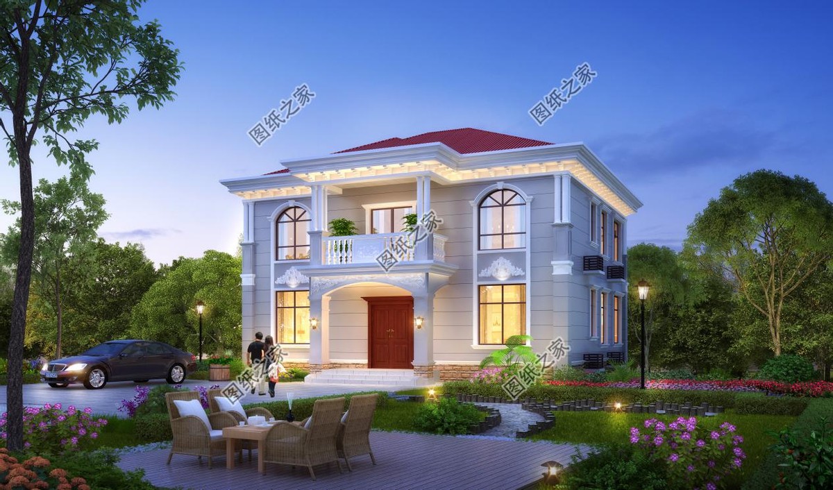 農村二楼自建房，美丽浪漫的欧式风格，让妻儿一见钟情