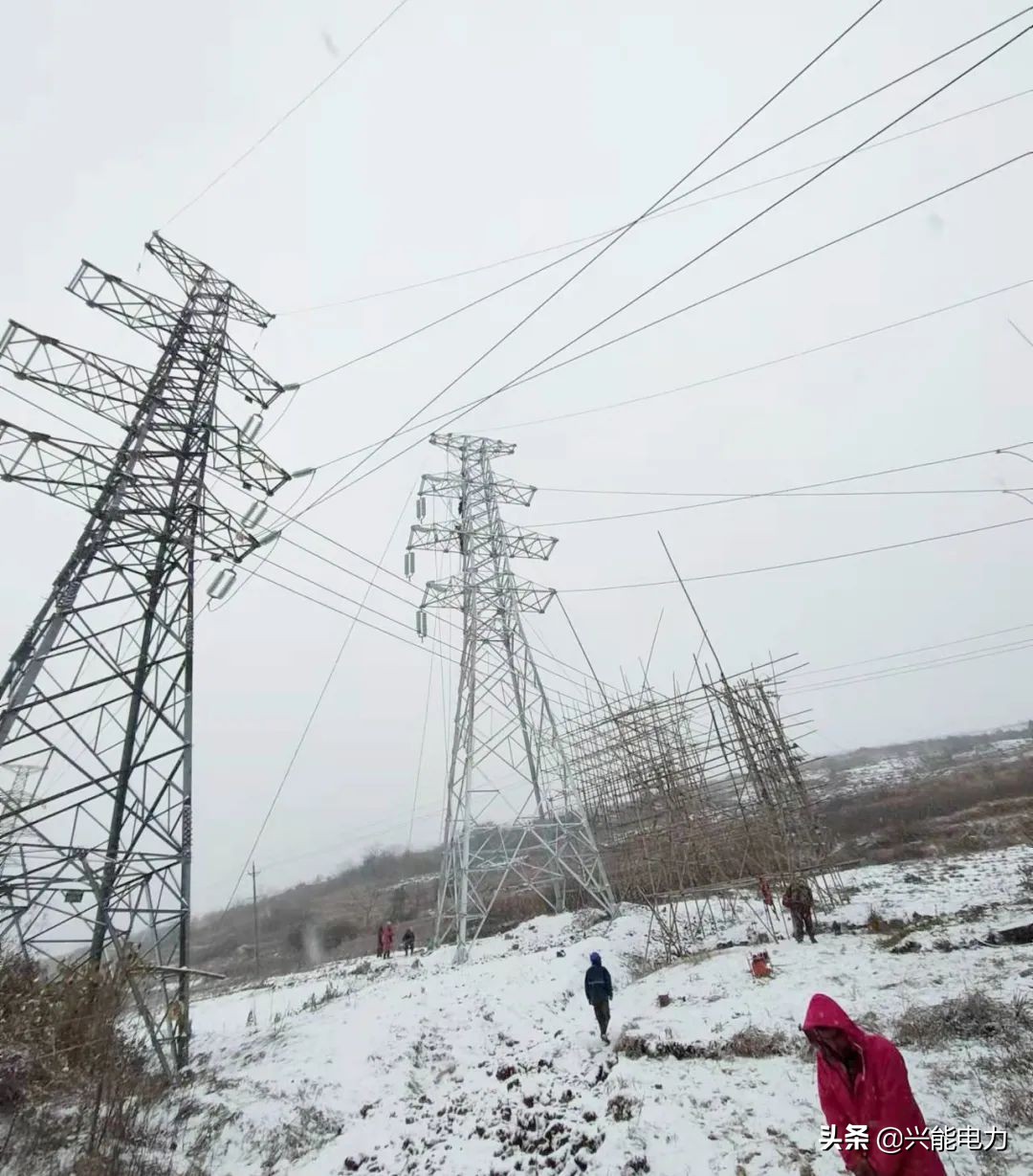 浴雪奋战 | 祁阳龚家坪光伏项目110kV送出线路送电成功