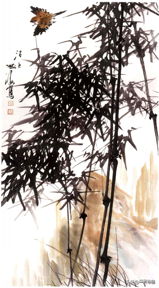 墨竹图竹枝画法（墨竹的详细步骤画法分享）