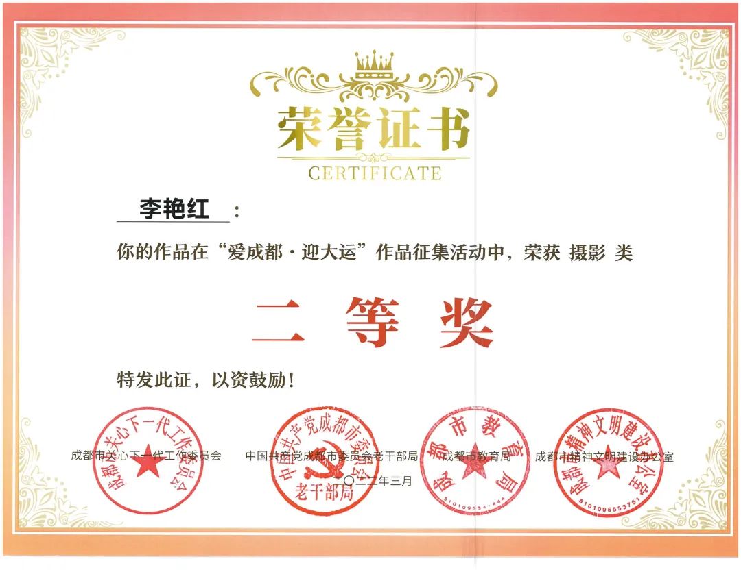 天府新区南湖小学参加“爱成都·迎大运”书法比赛并取得优异成绩