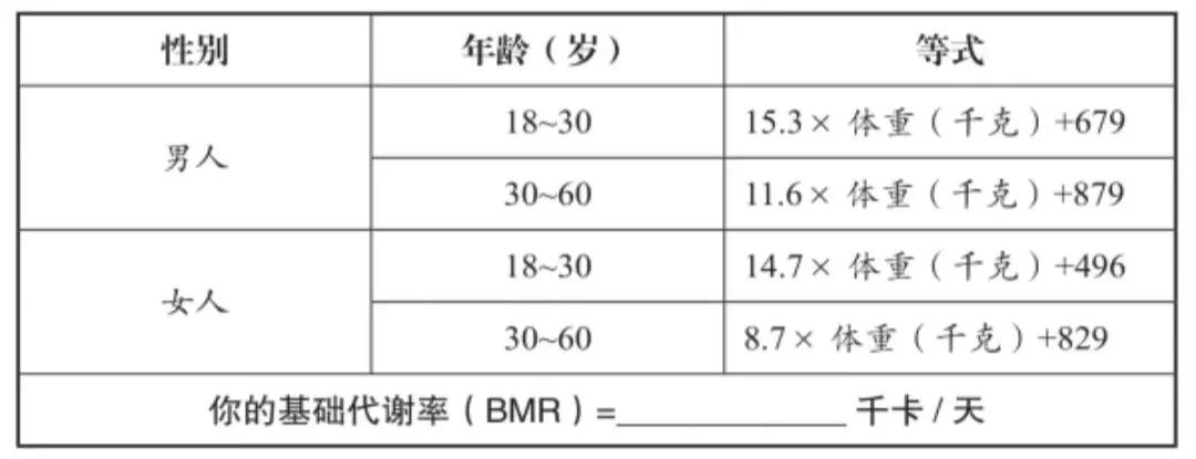 怎么估算身体能量需求