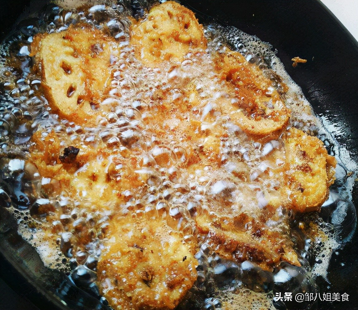 炸藕夹不难，调好脆皮糊是关键，教你正确做法，外焦里嫩不油腻
