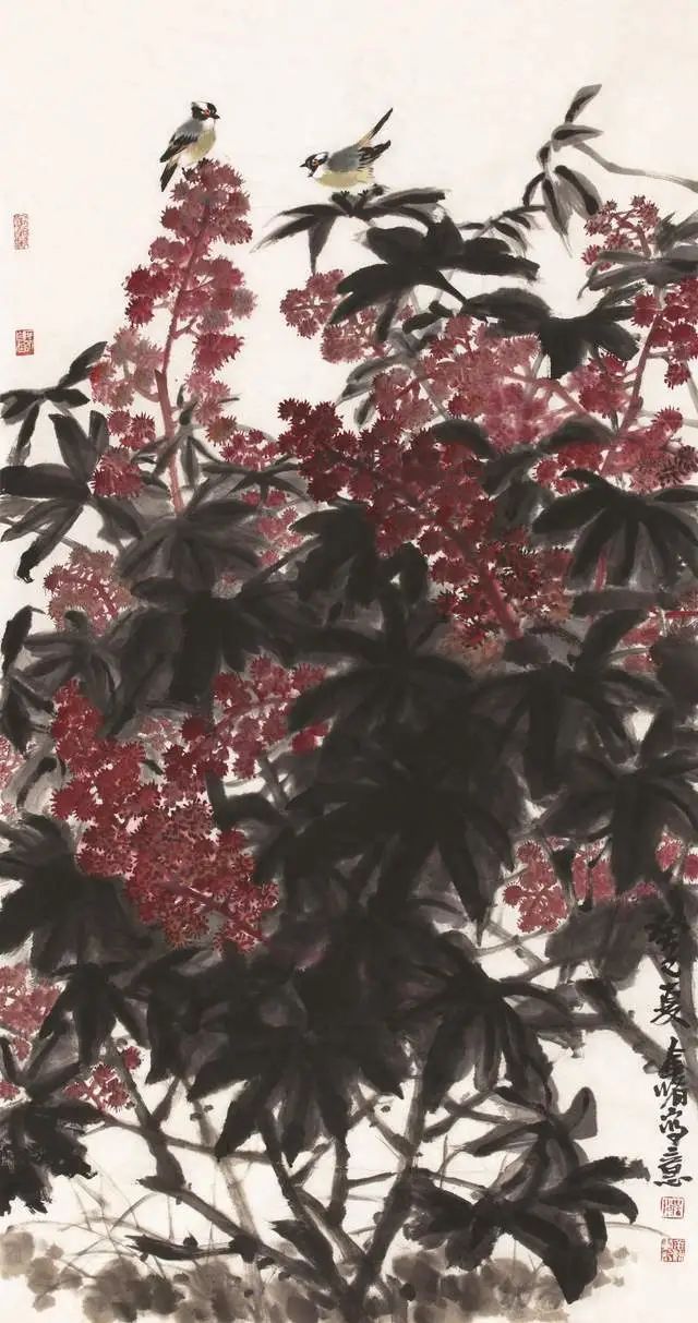 意境清远，笔墨雅洁的花鸟画