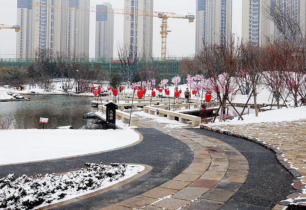 雪游九洲池