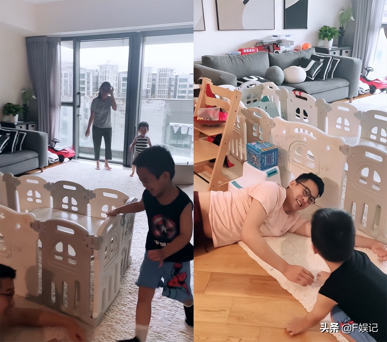 前TVB艺人陈智燊离家2个月突然回家 两个儿子看到爸爸后很开心