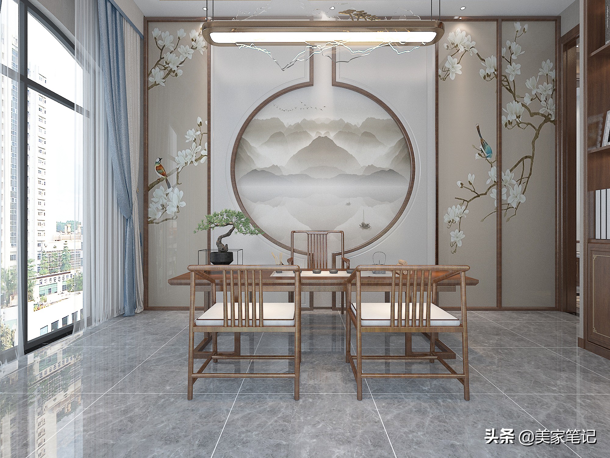 广东夫妇320㎡别墅装新中式，这才叫高级，拥有私人庭院，超羡慕