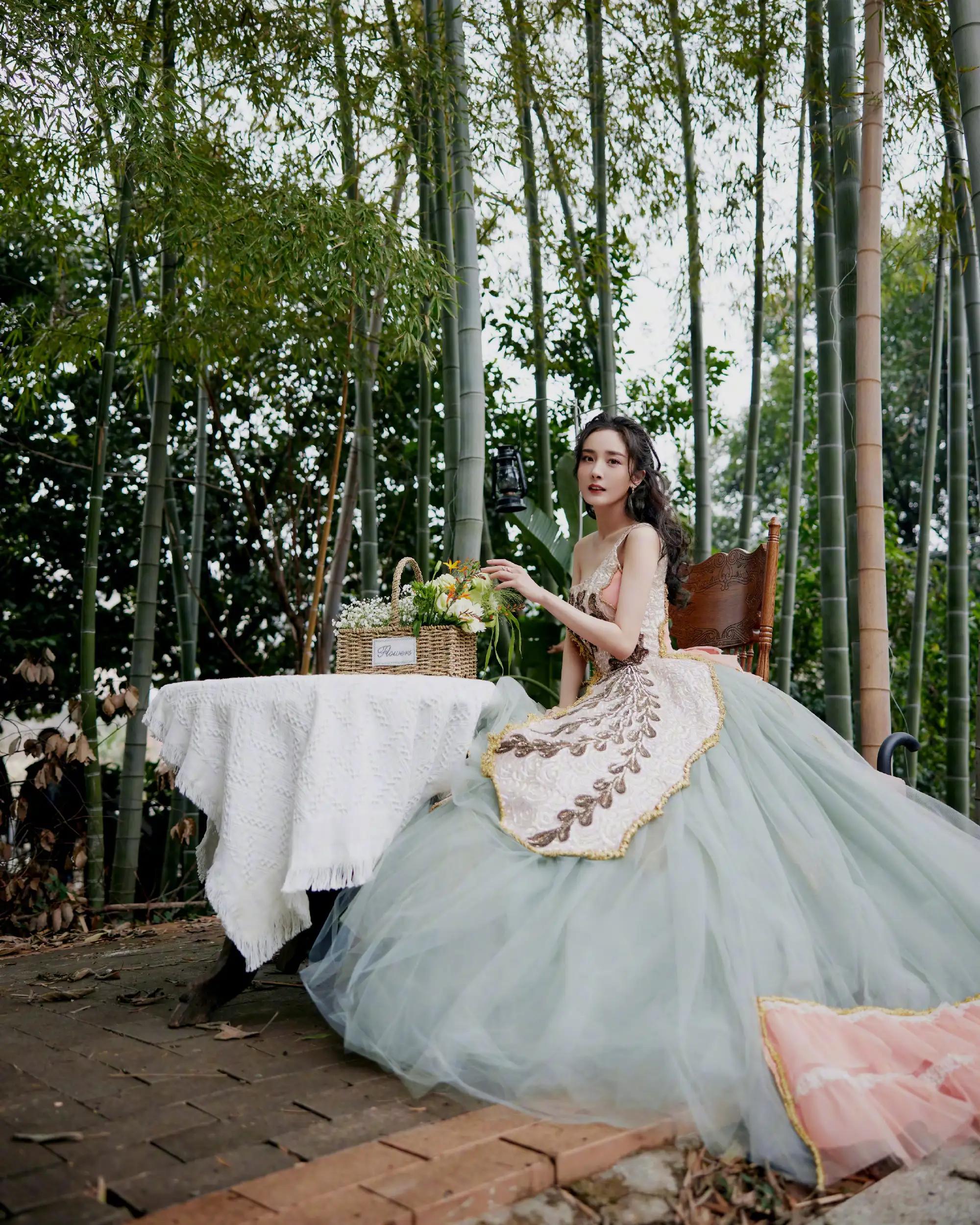 杨幂晚会造型太迷人!穿高定蛋糕裙,清雅又大方,曲线让人称赞