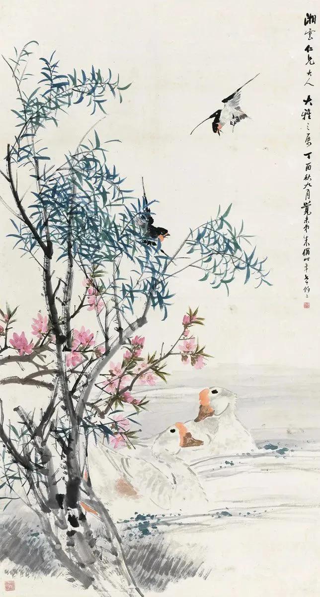 水中花白鹅，诗画溢欢歌：“白鹅”诗词20首，国画白鹅46幅