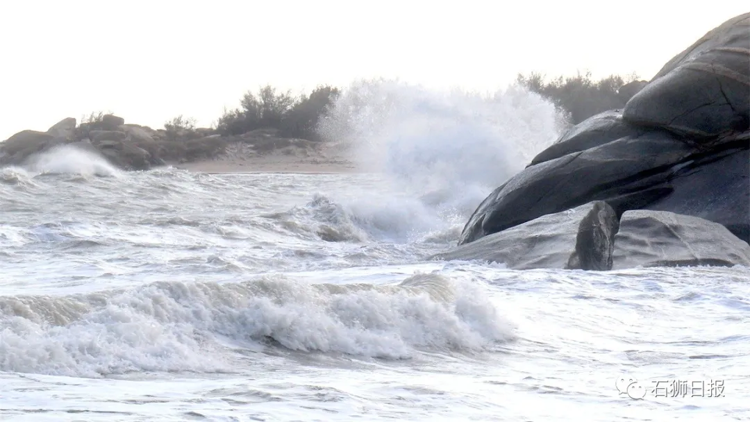 风劲潮涌浪高起，石狮海湾大风歌