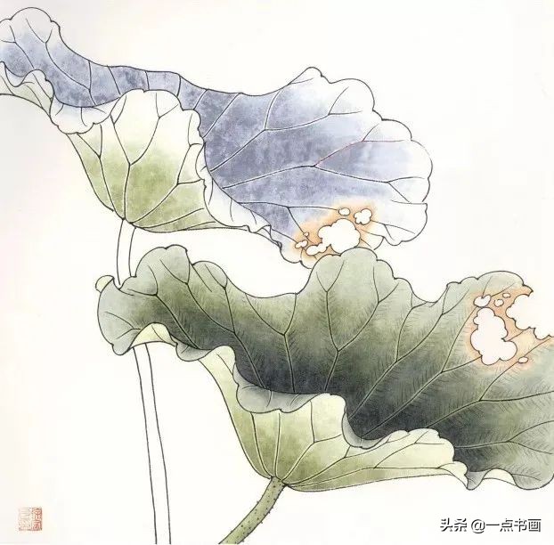 荷花图画 绘画简单（手把手教你画出水墨荷花画）