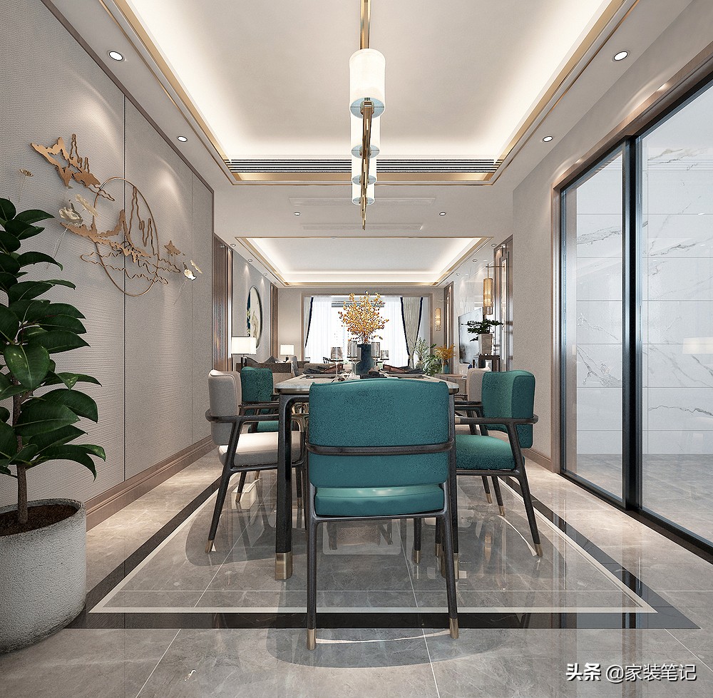 130㎡的四居室，装修现代中式，全屋时尚、前卫又有意境，很喜欢