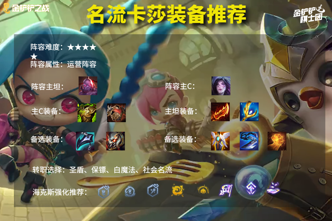 金铲铲史上最无脑上分阵容！名流牵条狗，1星卡莎即锁血