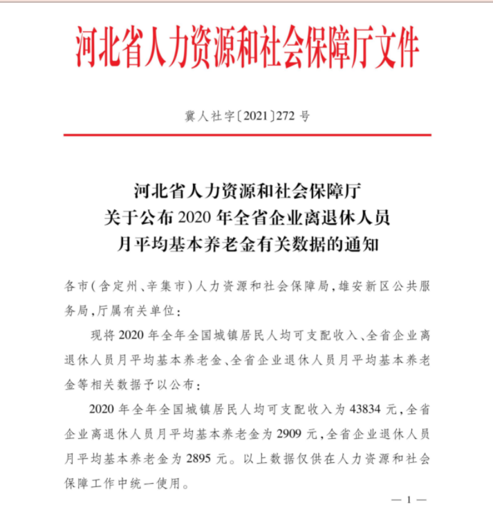 河北公布退休人员月均养老金：4个地区超全省均值，最高3682元
