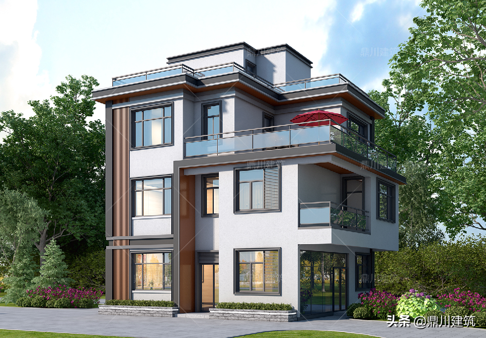 农村三层平顶房子图片(11款平顶别墅户型) - 赤虎壹号