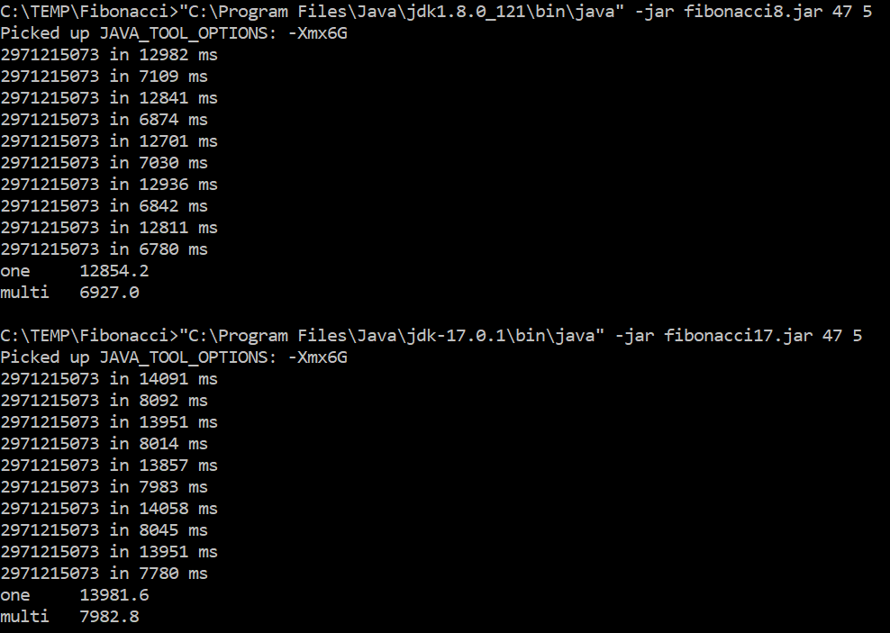 Java 17的計算速度比Java 8慢? - marian