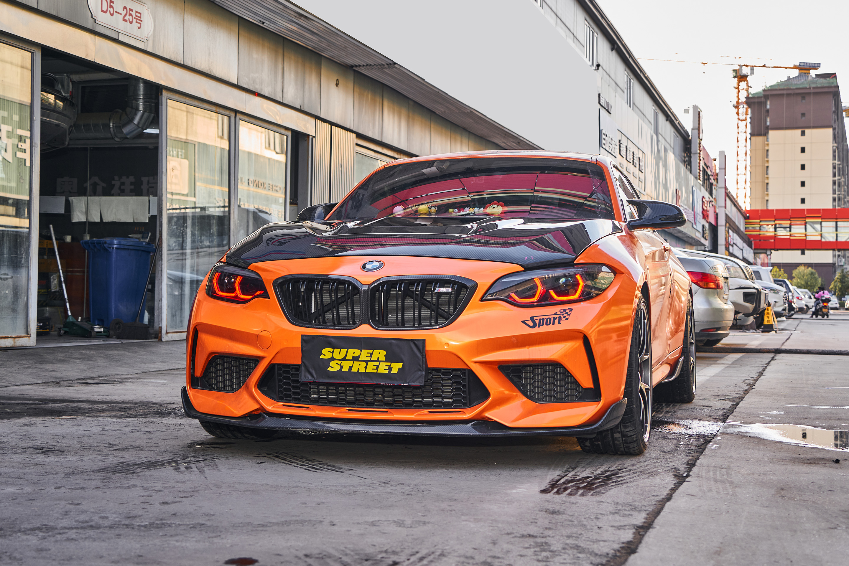 宝马m2c改装cmst透明碳纤维机盖