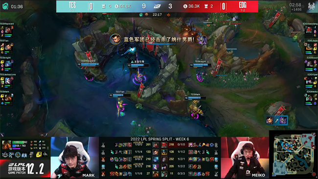 电子竞技比分网(LOL-LPL：knight薇古丝愁煞突进瞬秒Viper，TES翻盘2-1击败EDG)