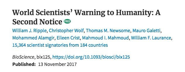 1.5万名科学家联合声明，第六次大灭绝或正发生，有这种可能吗？