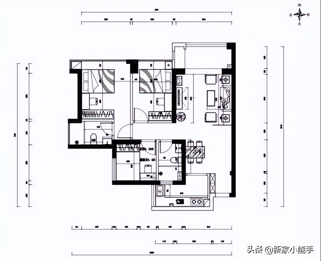 90平经典三房户型，全屋整装灰色调，极简耐看又雅致，分享一下