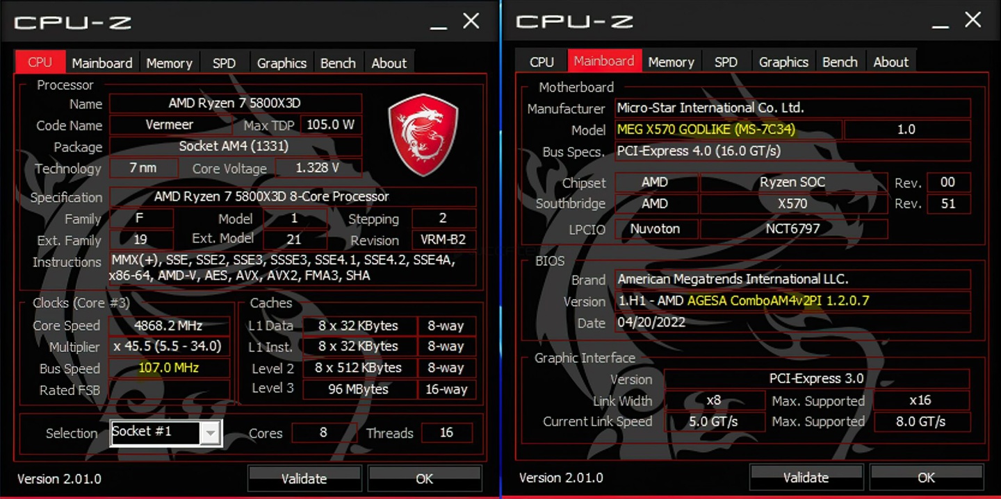 消息称微星将推 AGESA 1.2.0.7 BIOS，支持 R7 5800X3D“超频”