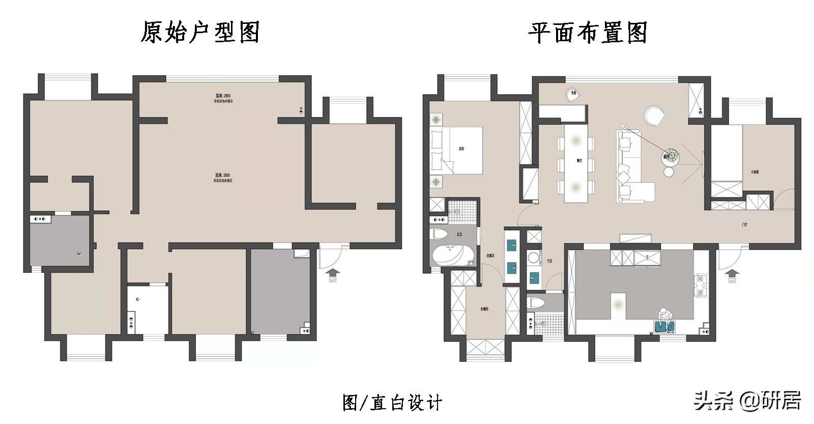 大横厅+奶油色，这样的家温柔又高级，处处弥漫着清新的治愈感