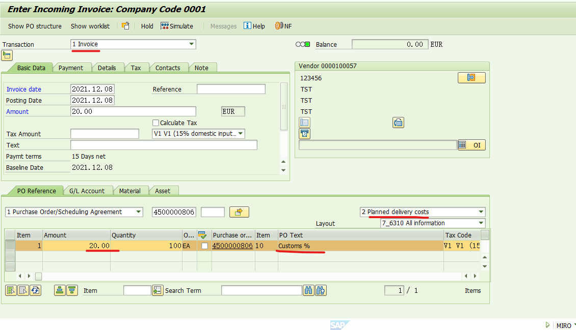 SAP MM 采购附加费计入物料成本？