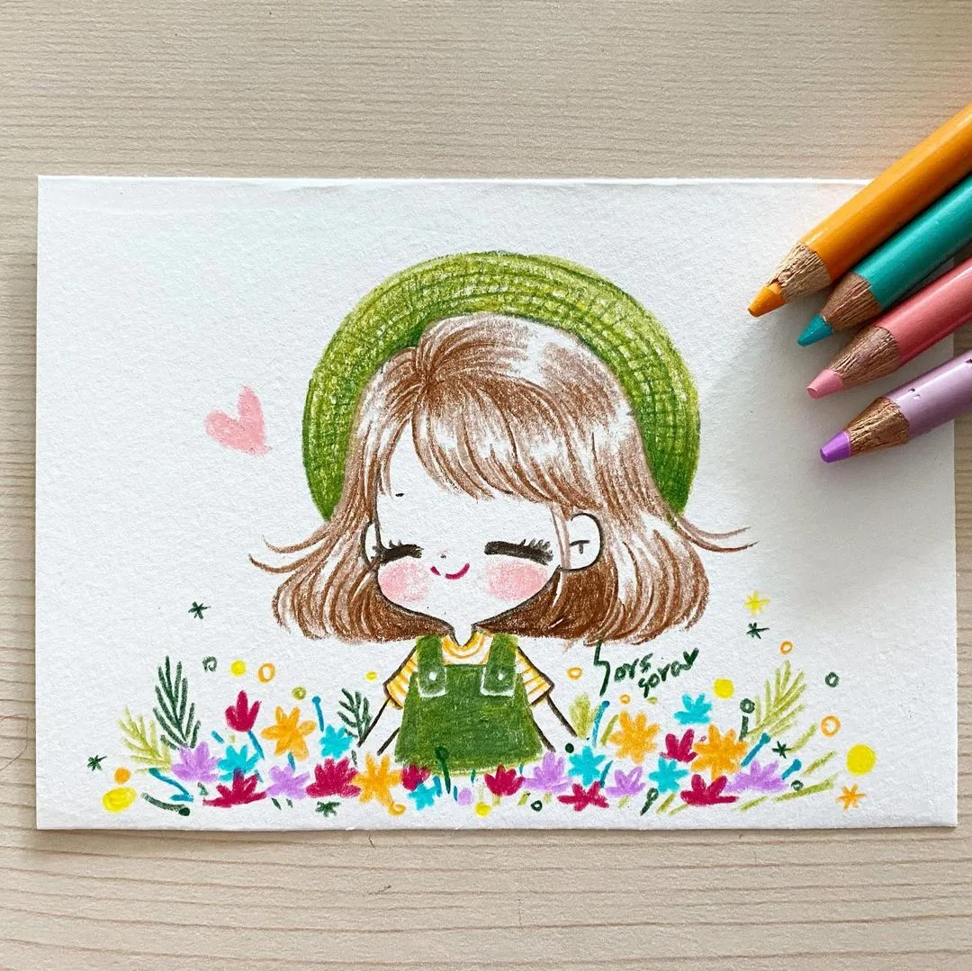 幼儿简笔画 人物:小女孩